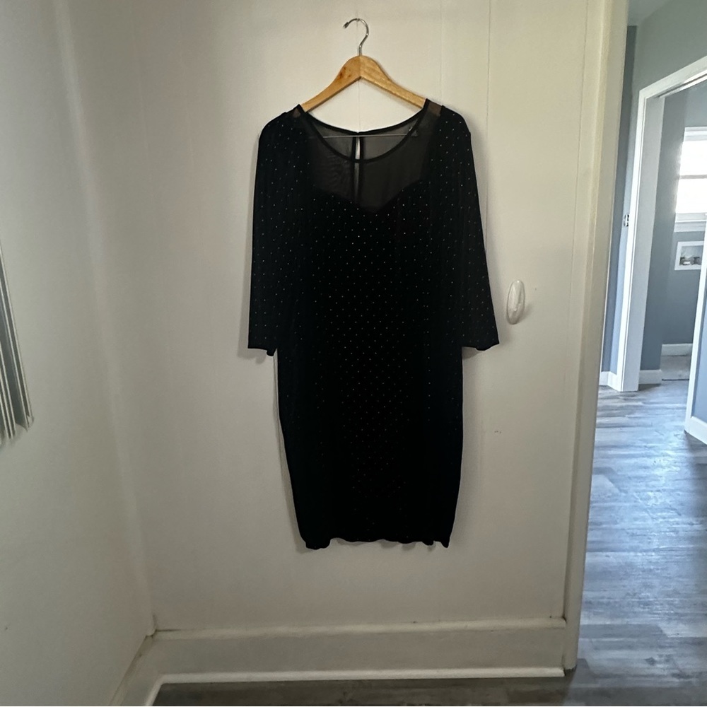 Lane Bryant Black Sheath Dress with Dolman Sleeves